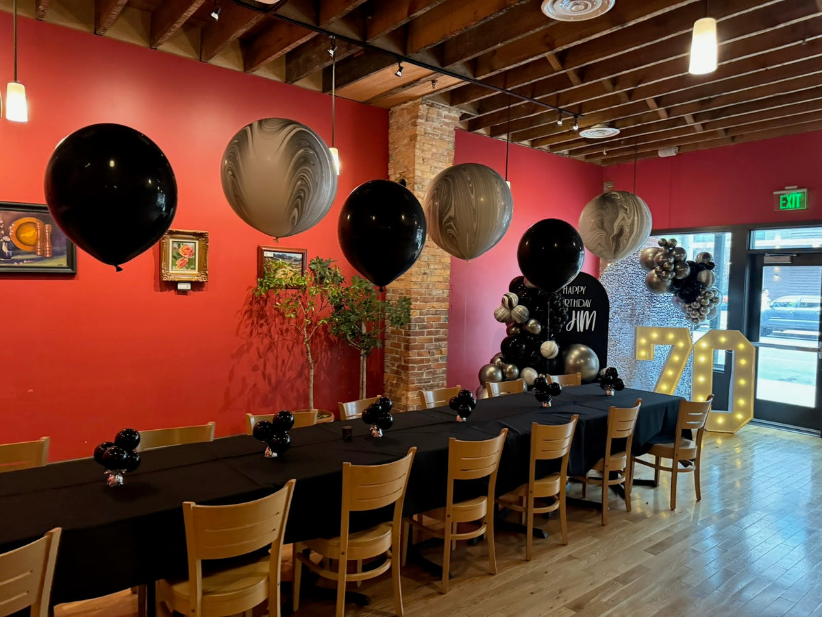 Marquee numbers with balloons