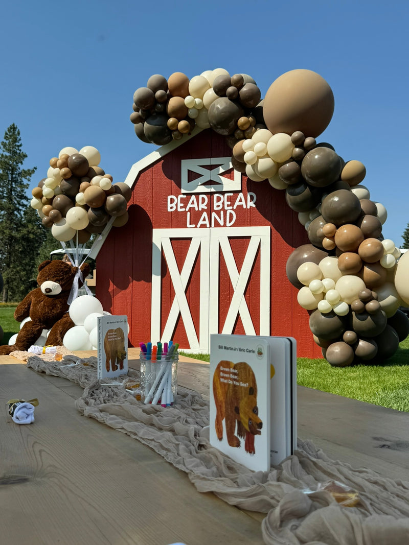 Bear Bear Land storytime balloon setup