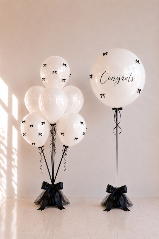 The Spokane glass-finish balloon bouquet detail, jumbo 16-inch balloons