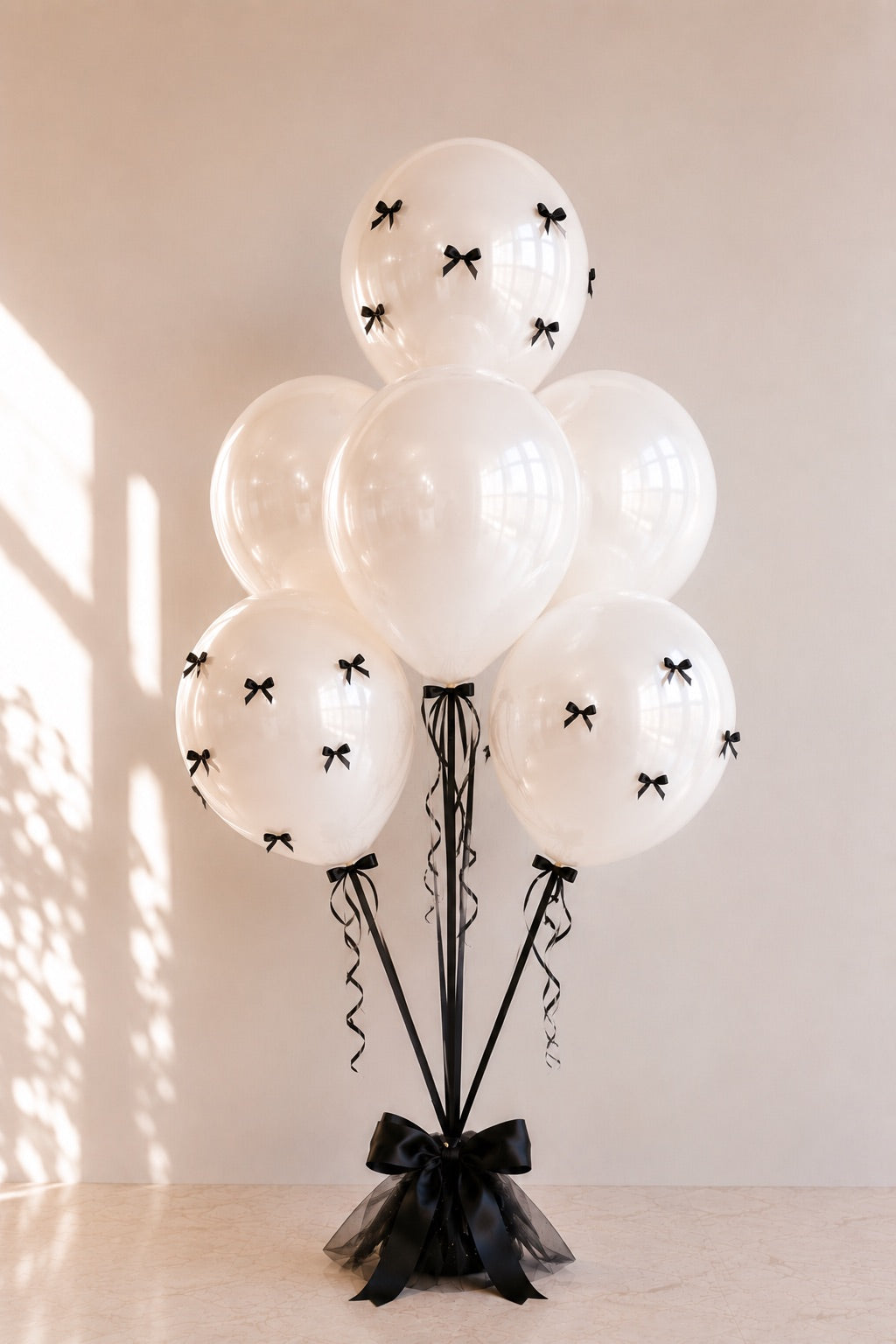 The Spokane luxury balloon bouquet in sage, cream, and metallic — balloon delivery Spokane WA
