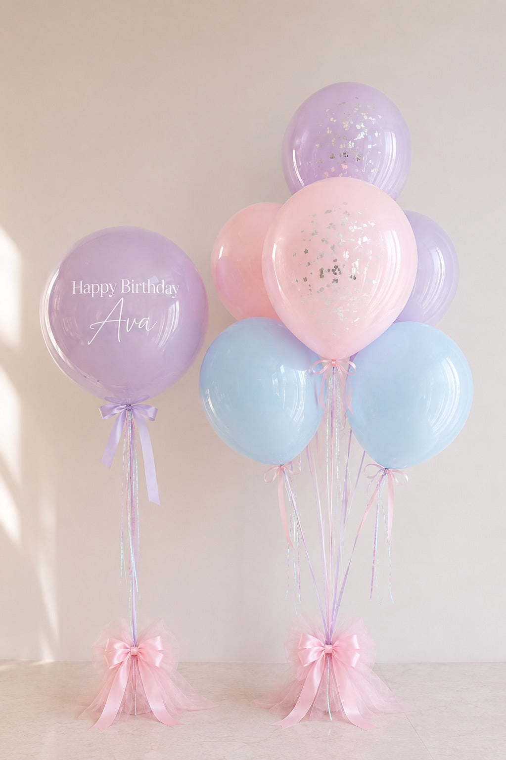 North Idaho Wildflower glass-finish balloon bouquet detail